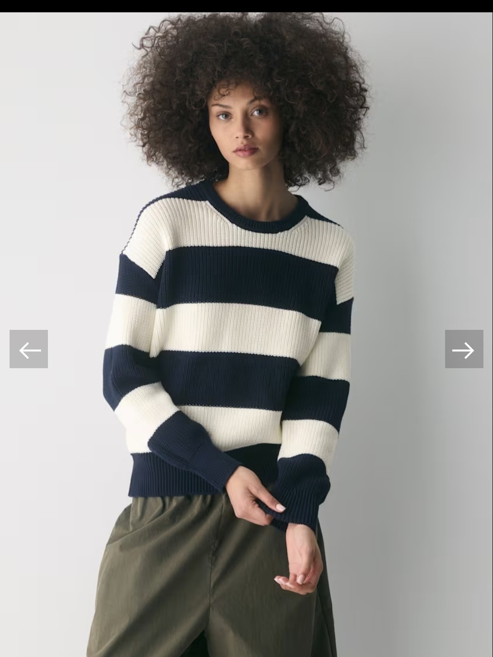 TNA Servo Striped Knitted Sweater - Medium